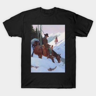 Cowboys In The Mountains - Vintage Western American Art T-Shirt